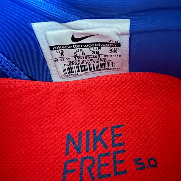 NIKE Free 5.0 Blue Knit Sneakers - Picture 7 of 7